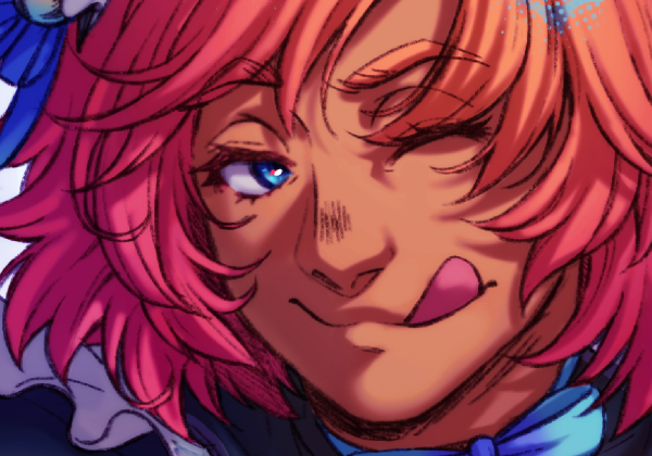 Close-up headshot of art of Shirogane Oushirou from Starry Sky, showcasing the lineart and basic rendering.